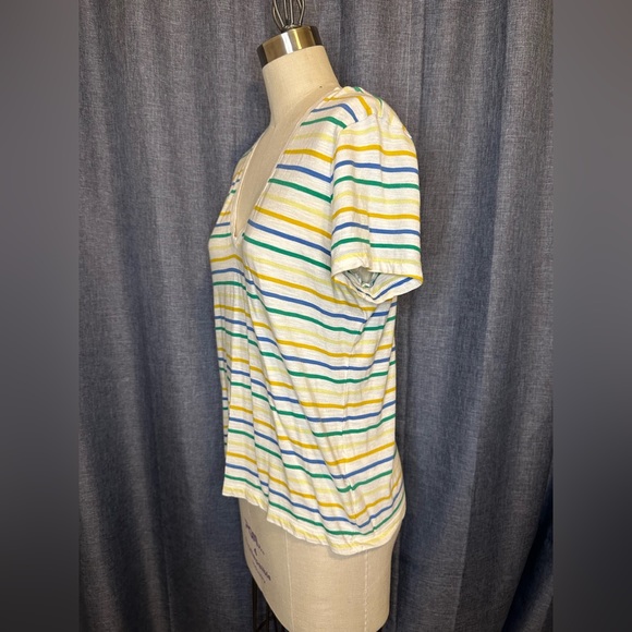 Madewell Striped V-neck Tee - Picture 3 of 6